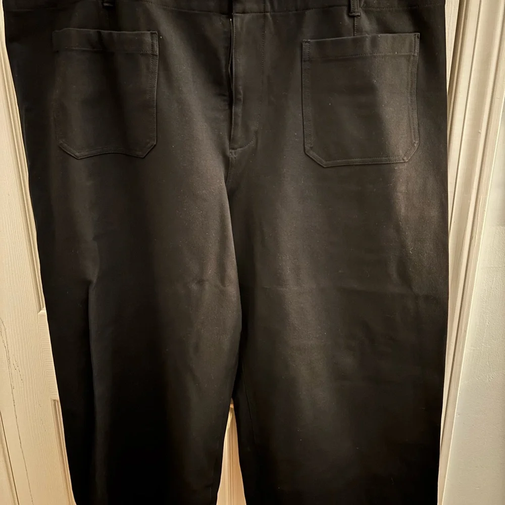 Anthropologie Maeve The Colette Ponte Crop Black Wide Leg Pants - Picture 2 of 5